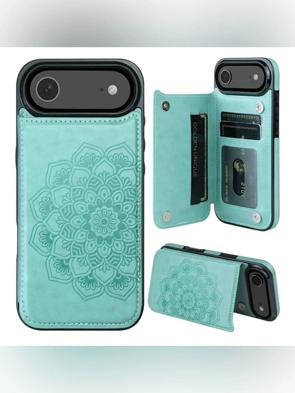iPhone 17 AIR--Phone Case by MMHUO w Card Holder, Magnetic Buttons
